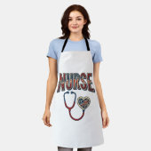 ヴィンテージ看護師愛国スタイソスコープTシャツデザイン_1 エプロン (着用した状態)