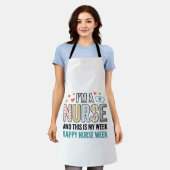 ヴィンテージ看護師週間感謝タイポグラフィーTシャツ_1 エプロン (着用した状態)
