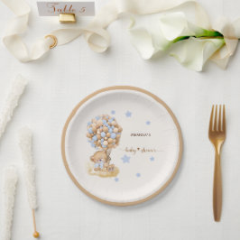 ヴィンテージ真珠の待ちダスティブルーベビーシャワー ペーパープレート