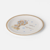 ヴィンテージ真珠の待ちダスティブルーベビーシャワー ペーパープレート (アングル)