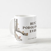 ヴィンテージ真菌骨格足最高のポドロジスト コーヒーマグカップ (正面左)