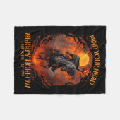 ヴィンテージ眠そうなホローヘッドレスホール フリースブランケット (正面(横))