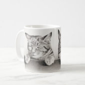 ヴィンテージ眠る猫リトグラフ, 1874 コーヒーマグカップ (正面左)