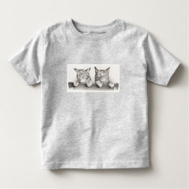 ヴィンテージ眠る猫リトグラフ， 1874 トドラーTシャツ