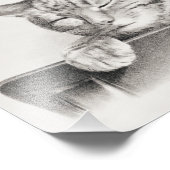 ヴィンテージ眠る猫リトグラフ, 1874 フォトプリント (角)