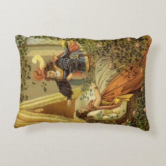 ヴィンテージ眠る美しいビクトリアン、おとぎ話 アクセントクッション (裏面)