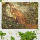 ヴィンテージ眠る美しいビクトリアン、おとぎ話 キッチンタオル (折り畳み)