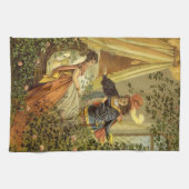 ヴィンテージ眠る美しいビクトリアン、おとぎ話 キッチンタオル (横)
