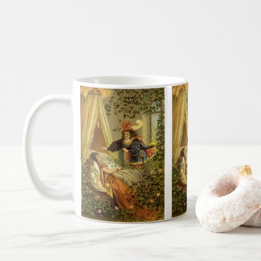 ヴィンテージ眠る美しいビクトリアン、おとぎ話 コーヒーマグカップ (ドーナツ)