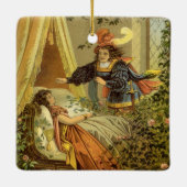 ヴィンテージ眠る美しいビクトリアン、おとぎ話 セラミックオーナメント (裏面)