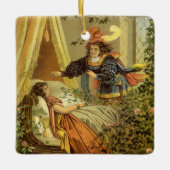 ヴィンテージ眠る美しいビクトリアン、おとぎ話 セラミックオーナメント (正面)