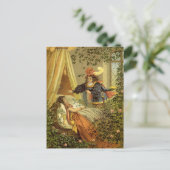 ヴィンテージ眠る美しいビクトリアン、おとぎ話 ポストカード (スタンド正面)