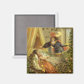 ヴィンテージ眠る美しいビクトリアン、おとぎ話 マグネット (正面/裏面)