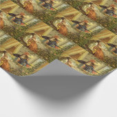 ヴィンテージ眠る美しいビクトリアン、おとぎ話 ラッピングペーパー (角)