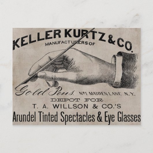 ヴィンテージ眼鏡はがき ポストカード (正面)