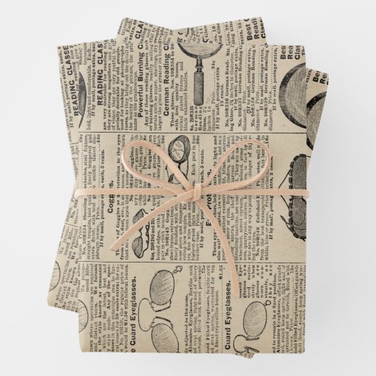 ヴィンテージ眼鏡カタログページ ラッピングペーパーシート (インサイチュ)