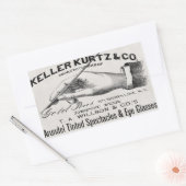 ヴィンテージ眼鏡シール 長方形シール (封筒)