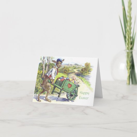 ヴィンテージ着替えイースターラビットイースターカード シーズンカード (正面)