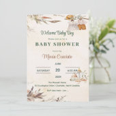 ヴィンテージ着替えベビーシャワー招待状 招待状 (スタンド正面)