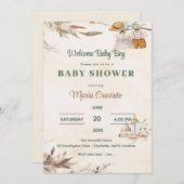 ヴィンテージ着替えベビーシャワー招待状 招待状 (正面/裏面)
