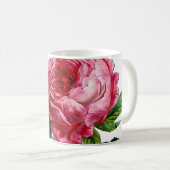ヴィンテージ着色かわいらしバラ コーヒーマグカップ (正面右)