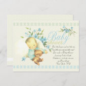 ヴィンテージ睡眠ベビーシャワー 招待状 (正面/裏面)