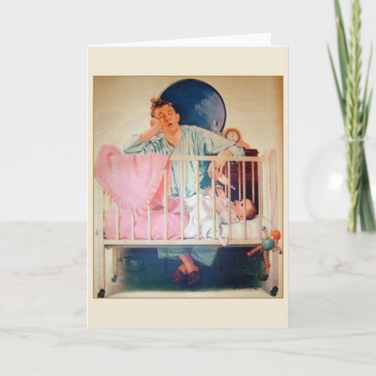 ヴィンテージ睡眠不足のお父さんのデイカード カード (正面)