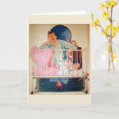 ヴィンテージ睡眠不足のお父さんのデイカード カード (黄色い花)