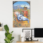 ヴィンテージ睡眠美しい猫ポスタープリント ポスター (ホームオフィス)