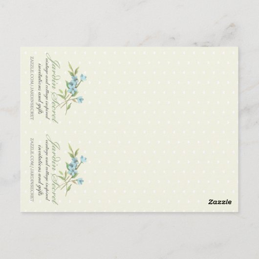 ヴィンテージ睡眠赤ちゃんシャワーカスタムメッセージカード ポストカード (裏面)