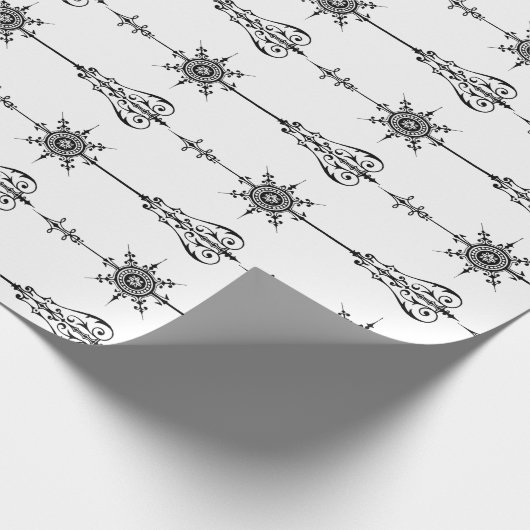 ヴィンテージ矢印線のアート ラッピングペーパー (角)