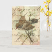 ヴィンテージ矢印(手書き背景) カード (黄色い花)