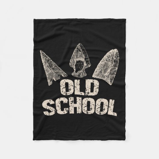 ヴィンテージ矢頭狩り古流弓矢 フリースブランケット (正面)