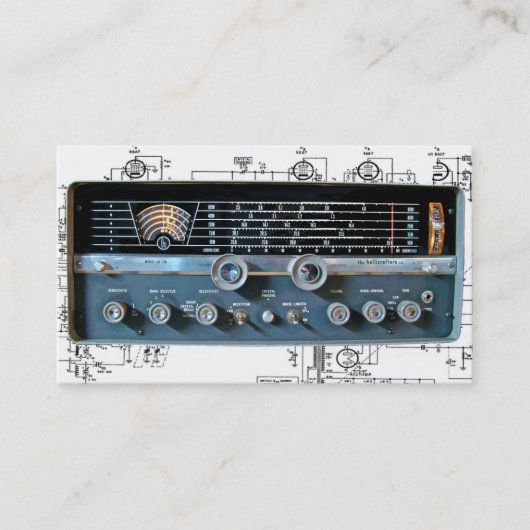 ヴィンテージ短波無線ビジネスカード 名刺 (正面)