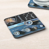 ヴィンテージ短波無線受信機 コースター (左側)