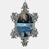 ヴィンテージ短波無線受信機 スノーフレークピューターオーナメント (左)