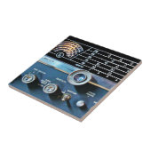 ヴィンテージ短波無線受信機 タイル (側面)