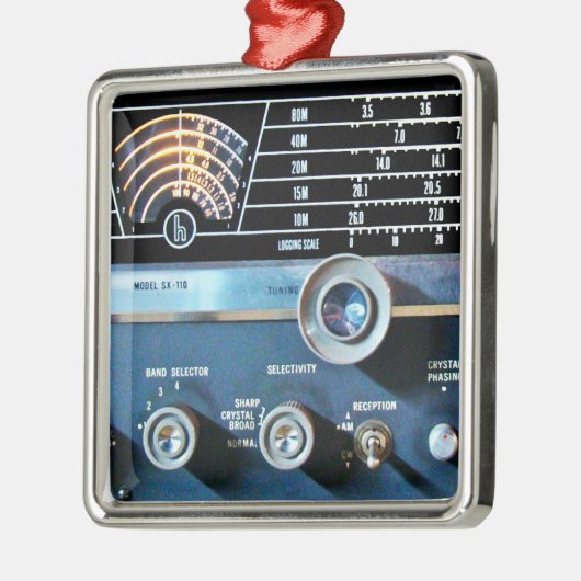 ヴィンテージ短波無線受信機 メタルオーナメント (左)