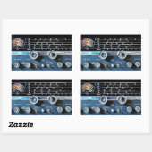 ヴィンテージ短波無線受信機 長方形シール (シート)