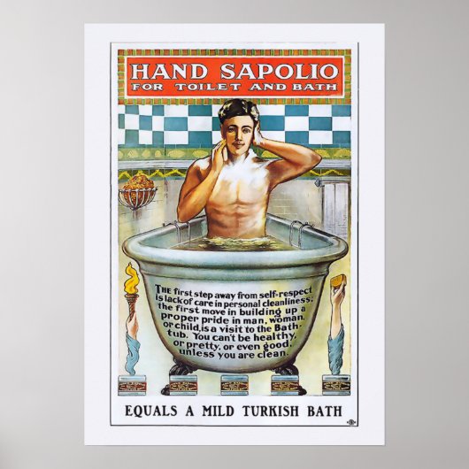 ヴィンテージ石けんポスター – ハンドソポリオ ポスター (正面)
