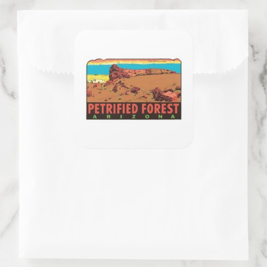 ヴィンテージ石化フォレストアリゾナAZ州ラベル スクエアシール (バッグ)