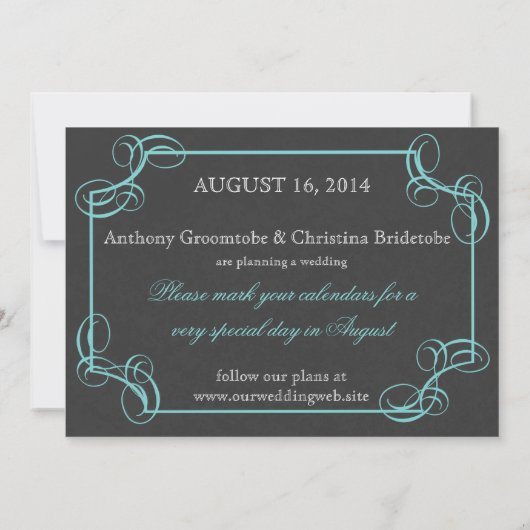 ヴィンテージ石板日付の保存 セーブザデート (裏面)