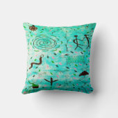 ヴィンテージ石版装飾用クッション クッション (裏面)