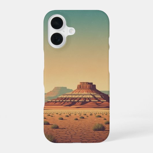 ヴィンテージ砂漠台地 iPhone 16ケース (裏面)