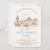 ヴィンテージ砂漠西部の小さなカウボーイ赤ちゃんシャワー 招待状 (正面)