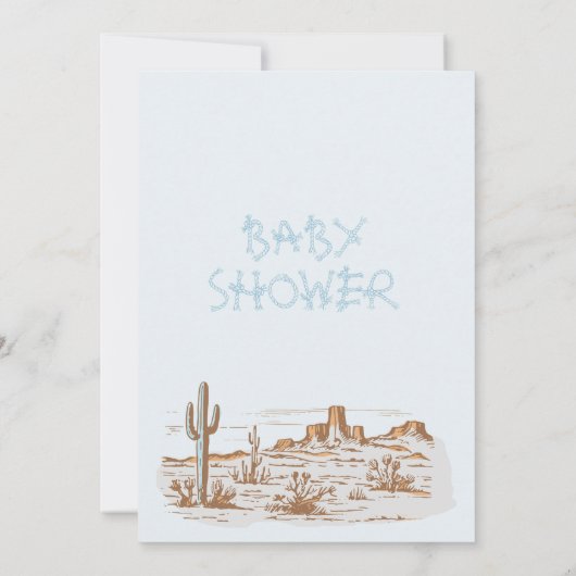 ヴィンテージ砂漠西部の小さなカウボーイ赤ちゃんシャワー 招待状 (裏面)