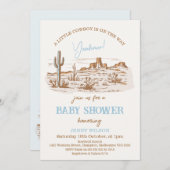 ヴィンテージ砂漠西部の小さなカウボーイ赤ちゃんシャワー 招待状 (正面/裏面)