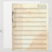 ヴィンテージ破れたブックページ空白のシート音楽10ステージ (正面/裏面)