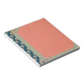 ヴィンテージ破れた紙フローラグリーンオレンジスクラップブック ノートパッド (アングル)