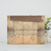 ヴィンテージ破グランジ裂したダンボール廃品仕訳帳ページ (スタンド正面)